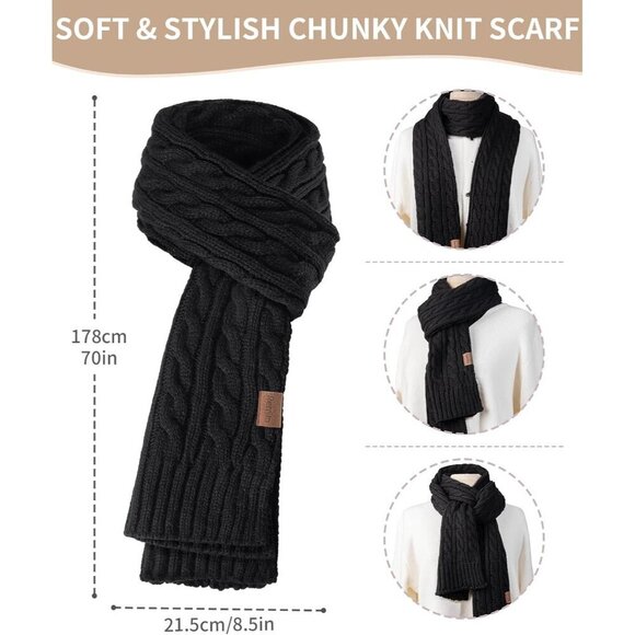 Winter Hat Scarf Gloves Set for Women Acrylic Warm Stylish Holiday Gift